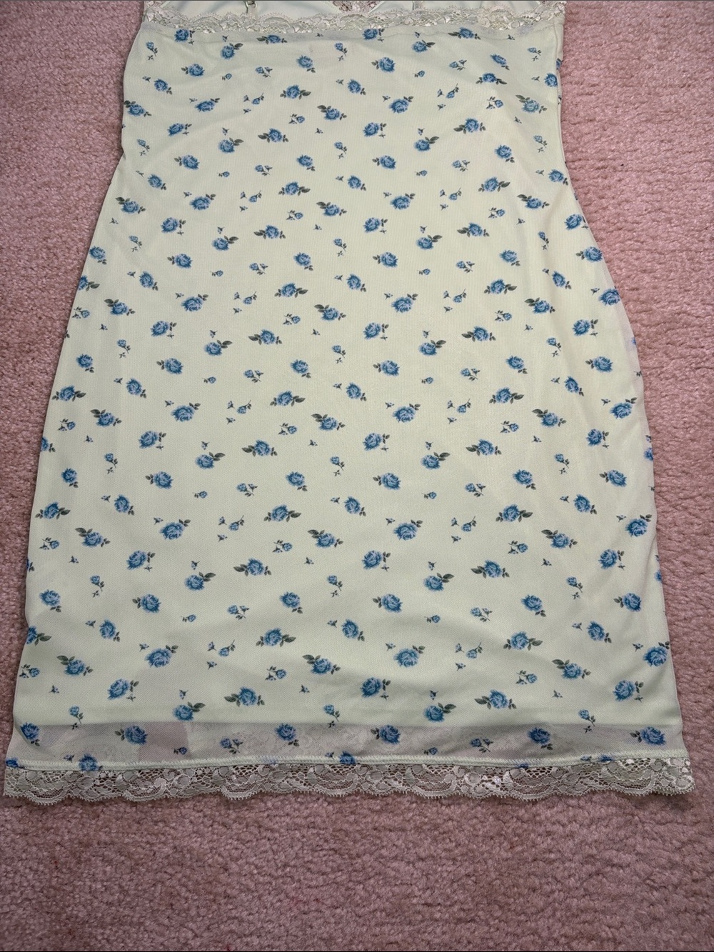 Wild Fable Women's Green Floral Slip Dress with Blue Rose Print - Picture 7 of 7